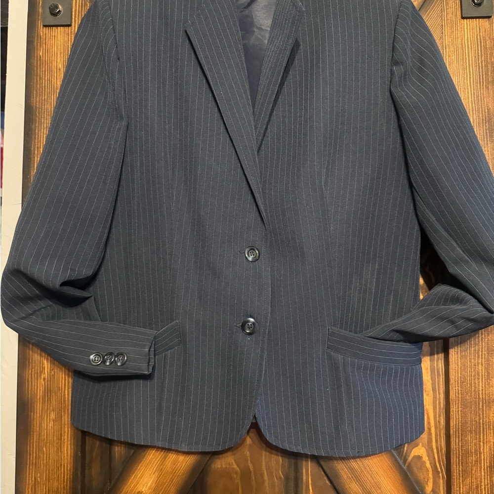 Pin striped navy blue blazer